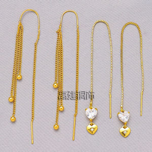 Long simple chain fringed ear line love triangle earrings femininity fashion earrings gifts small gifts