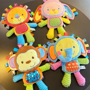 KiddoZone Baby Soothing Doll Sleeping Toy Comfortable Plush Doll Can Bite Soothing Rattle Cute Animal Educational Toy for 0-3 Year Boy Girls Newbron Baby