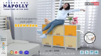 NAPOLLY Locker Box /lemari plastik pakaian/meja tv/lemari murah/lemari baju/lemari multifungsi/meja tv napolly /2 susun/3 susun