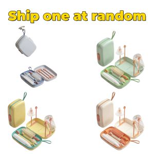 Infant Silicone Bottle Brush Set  Baby Milk Bottle Brush Sets 8 in 1 for Travel and Home BPA Free