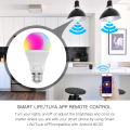 MOES Tuya wifi Smart LED bulb, 9W RGB C + W, rhythm control, use with Alexa orgoogle Home E27 95-265V. 