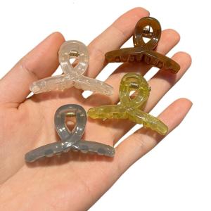 ที่หนีบผมโปร่งแสงสีอ่อน4ชิ้นขนาด4.5ซม. อุปกรณ์เสริมสำหรับผมเส้นเล็กถึงปานกลางยึดมั่น