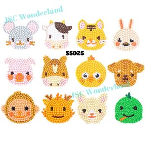 DIY Diamond Painting Sticker 12 Pieces DIY Sticker Diamond Painting Bead Handcraft DIY Craft & Art 钻石画贴纸画抖音爆款 5D儿童益智玩具贴纸画