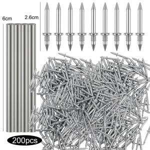 50/200Pcs Double Headed Nail Skirting Thread Seamless Nails With Pecific Sleeve Fixed Wooden Furniture Rust-Resistant Invisible Non-Marking Nails Fixing Screw