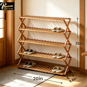 Bamboo Shoe Rack Organizer Wooden Storage Shelves Stand Shelf 5/6 Layer Space Saving Rack