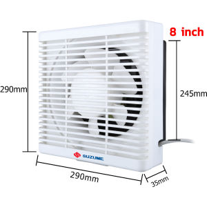 【Kho SG】2 Chiều - Quạt thông gió gắn tường | 6 inch 8 inch 10 inch | Dây nguồn có phích cắm | với lưới tản nhiệt【SUZUME】