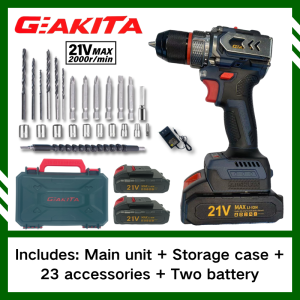 GEAKITA Drill Set Heavy Duty Portable Electric Hand Drill | Brushless + 24-in-1 Tool Set ingcoPT02-2