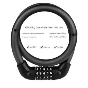 Khóa Dây Thép 5 Mã Số Xe Đạp - Xe Máy Siêu Bền Xoay Mã Khóa Tránh Mất Chìa Khóa