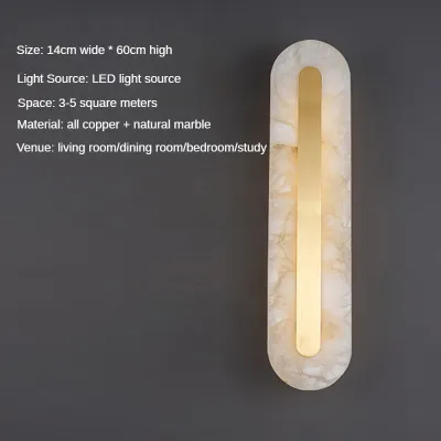 HEIKESZ Light Luxury Copper Living Room Background Wall Lamp Post-Modern Creative Majestic Stair Aisle Bedroom Bedside Marble Wall Lamp