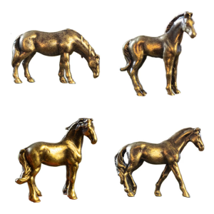 Bronze Alloy Horse Statue Detailed Carving Home Office Garden Decorative Desk top Craft