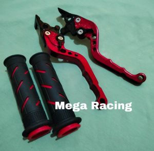 PAKET Handle Stelan Nmax Kiri Kanan Full CNC + hand grip sisik import
