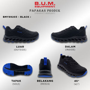BUM Equipment Mens Shoe BMY89203/BMY89204 Black/Beige - Kasut Lelaki Kasual Selesa Sneakers