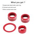 4Pcs Knob Cover for Subaru Crosstrek Impreza 2024 2025 Accessories, 2025 Forester, 2020-2025 Legacy Outback, 22-24 WRX 23-25 Ascent, Volume Tune, Start Stop Button Ring Rear Mirror Knob Cover (Red). 