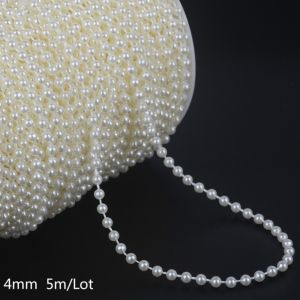 PAZNUL 5m Pearl Bead String Round 4/5/6/8/10mm Imitation Pearls Chain Multifunctional Pearl Beads Garland String DIY Wedding Party Decoration