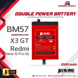 Baterai VIKING Double Power BM57 Poco X3 GT / XiaoMi Redmi Note 10 Pro 5G Pocophone Batre Batrai Battery Ori Original HP Handphone Dual BM 57 Phone