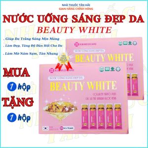 Nước uống sáng đẹp da Collagen Nano Beauty White giúp da sáng mịn màng hỗ trợ làm mờ nám tàn nhang hộp 15 gói
