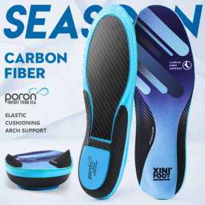 Carbon Fiber Insole+Poron Heel Arch Support Shoe Insoles Pad Running Sport Shoe Insert Cushioning and Shock Absorption 1pair