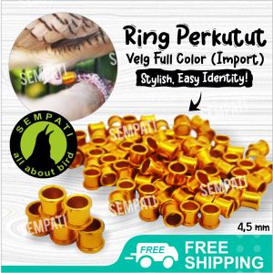SEMPATI Ring Kaki Burung Perkutut Ring Velg Warna Tanpa Nama 45 Mm Gelang Alumunium Cincin Tanpa Nama Ring Penanda Kaki Burung Perkutut 45mm