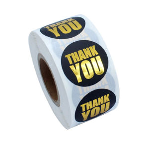 Sticker Label Thank You Decorative Polymas Foil 25 cm/ 500 pcs/ Roll