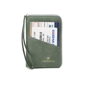 IU MISS Waterproof Passport Cover with SIM Card Slots Card Case Multifunction Leather Passport Bag Portable Airplane Check-in RFID Blocking Passport Clip Male