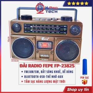 Đài Radio Bluetooth Fepe 2382S Fm-Am-Sw - Pin Sạc Đài Radio Cho Người Già Có Sạc Năng Lượng Mặt Trời - H2Pro Tech