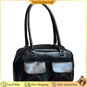 [Ueb Flagship Mall]Women Multi Pocket Purse Fashion Vintage Handbag Casual Leather Tote Handbag Versatile Large Capacity Shopping Bag