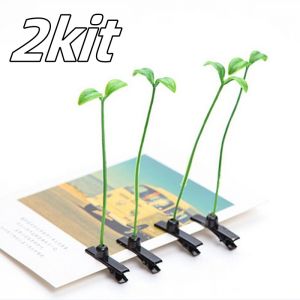 2Pcs Cute sprout hair clip for Girls Kids with Grass On Their Heads Artificial Bean grass Hairpin