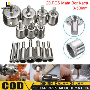 20PCS Mata Bor Set Kaca Granit Keramik Marmer Batu Diamond Coated 6mm-30mm/ Porselen Diamond Hss Holesaw Pelubang Keramik