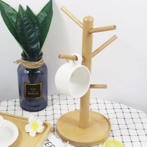 【Cup Holder 】Wooden Kitchen Display Tree Rack Mug Cup Holder Wood Stand Coffee Tea Storage