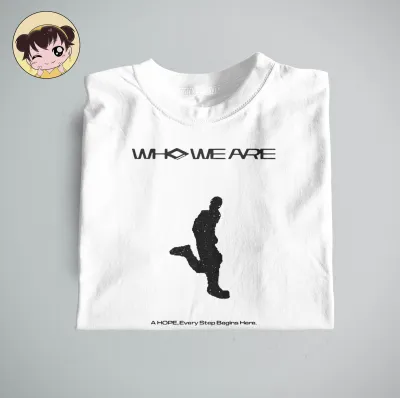 AHOF Who We Are Kpop Shirt White Soft Comfy Cotton Spandex for Women Aesthetic Tops UNISEX ShirtMe Clothing