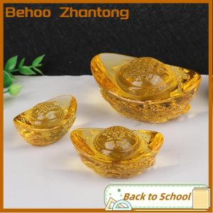 Behoo Chinese Feng Shui Yuan Bao Dragon Pattern Ingot Lucky Blessing Home Ornament
