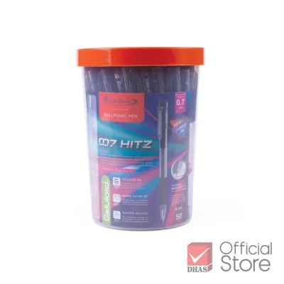 Quantum ปากกา ปากกาดำ ปากกาโหล ปากกาลูกลื่น 007 Hitz ดำ 0.7 จำนวน 50 ด้าม