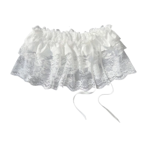 Nữ Tính Ruffle váy ren Cho Phụ Nữ ren hoa Chi Tiết dây chun Mùa Hè Balletcore Mặc Giản Dị