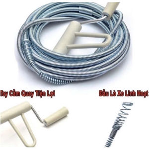 Cuộn Dây Lò Xo Thông Tắc Cống Nhà Vệ Sinh 5m 10m – Xử Lý Nghẹt Hiệu Quả Do Dầu Mỡ Cơm Thừa