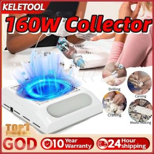 Nail Dust Collector Vacuum 80W Adjustable Power Suction Nail Dust Cleaner Machine for Manicure Dust Collector for Nails for Salon Home Use Nail Filter When Using Nail Drill