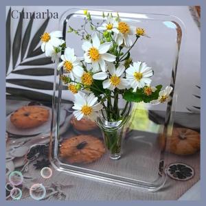 [Cumarba] Acrylic Photo Frame Vase Modern Hydroponic Flower Vase Desktop Plant Holder Ornament Home Gift Wedding Table Center Decor