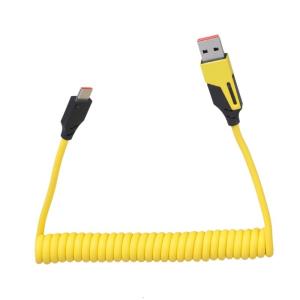 Type C & USB 2-in-1 Retractable Charging Cable 65W Power Delivery & 480Mbps Data Transfer for Travel & Daily Office