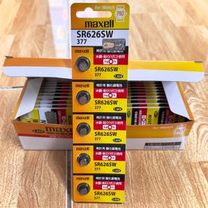 [Bao Bì Mới] Vỉ 5 Viên Pin Maxell SR626SW (377) Tem Chống Giả Hàng Công Ty Cho Đồng Hồ Đeo Tay