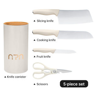 Nipiin 5PCS Knife Set Stainless Steel Knives Durable Kitchen Knives for Chef Prep Includes Chef Slicer Paring Knives