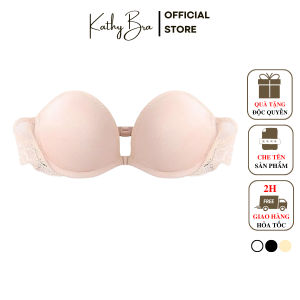 B53 [KÈM DÂY] Áo Ngực Su Tim Cài Trước KATHY BRA Không Dây Cúp Ngang Có Gọng Đệm Vừa Ôm Sát Cơ Thể Tạo Khe
