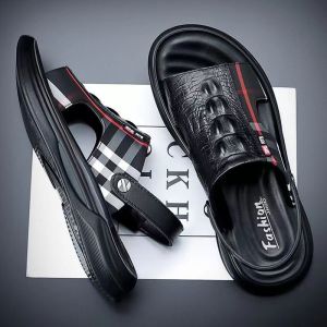 Free Shipping MenS Summer New Style Flat Lightweight Sandals Casual Outdoor Beach Shoes Half-Slipper Style Casual Outdoor Beach Shoes Half-Slipper Style