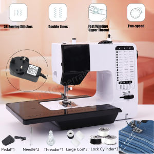 🔥🔥CHRIS 38 Stitches Mini Upgraded Sewing Machine Electric Double Thread Sewing Machine with Extension Table Mesin Jahit 缝纫机