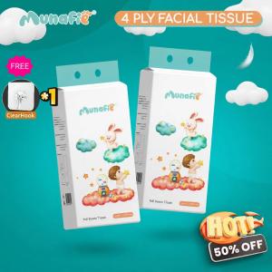 Munafie Tissue BUY 1 TAKE 1 Facial Tissue Paper 4 Ply Large Size Soft & Smooth Toilet Paper