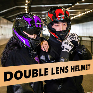 🔥Cool Helmets & ICC🔥 Motorcycle Helmet Full face Helmet Double Visor Anti-fog wear-resistant anti-glare Suitable for head circumference 55-62cm(motorcycle safety helmet Road racing helmet Motorbike Scooter Riding Safety Helmet )