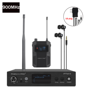 Phenyx Pro UHF Mono Không Dây Tai nghe nhét tai Hệ Thống Kim Loại Không Dây IEM Hệ Thống Bodypack Receiver 50 Có Thể Điều Chỉnh Tần số Riêng Biệt Đầu ra 164ft Hoạt động Lý Tưởng Cho Ban Nhạc Và Studio