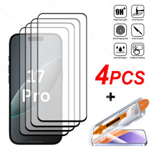 4 PCS Dust Free Easy Installation Glass For iPhone 17 Pro Max Glass Oleophobic Coating Screen Protector Film Tempered Glass h260729