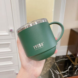 I know【TYESO】Thermos Mug Cup Bottle 330ML Office Stainless Steel Coffee Milk Handle Cup With Lid Hot And Cold Tumbler GiftTea Cup With Handle