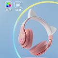 Bluetooth Paint Headset Wireless Micro -hole Headset LED Stereo Bass High Fidelity Sound Sound Stereo Cat Gradient Warna. 