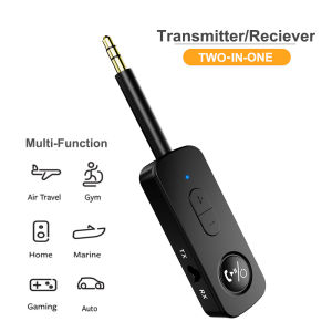 Kebidumei đa điểm Bluetooth 5.4 Bộ thu phát Audio 3.5mm Aux thẻ TF chơi Hifi dòng kép Bộ chuyển đổi không dây với mic LED displa