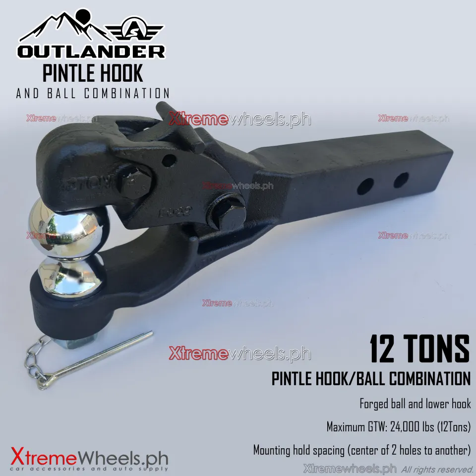 OUTLANDER PINTLE HOOK / TRAILER HITCH HOOK with 2 inch Chrome Ball 12 Tons  Big Box ( Tow hitch accessories )